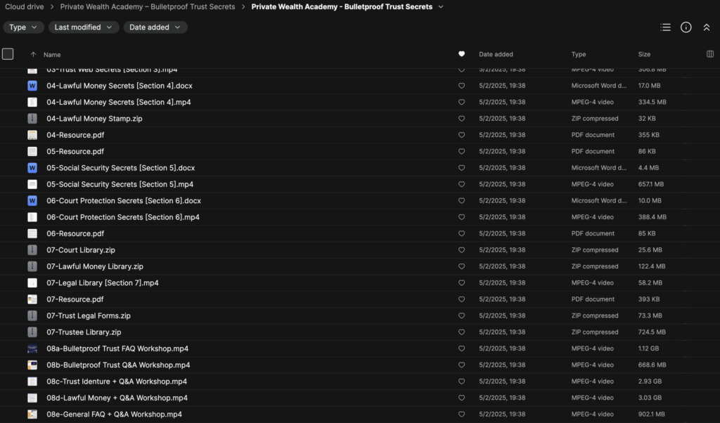 Private Wealth Academy – Bulletproof Trust Secrets