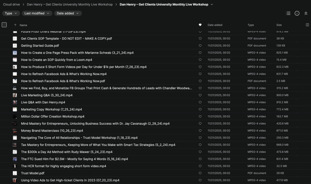 Dan Henry – Get Clients University Monthly Live Workshop