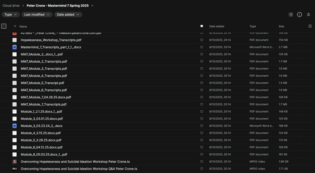 Peter Crone – Mastermind 7 Spring 2025