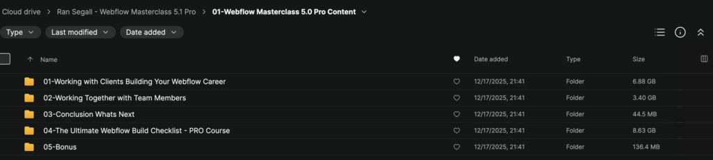 Ran Segall – Webflow Masterclass 5.1 Pro