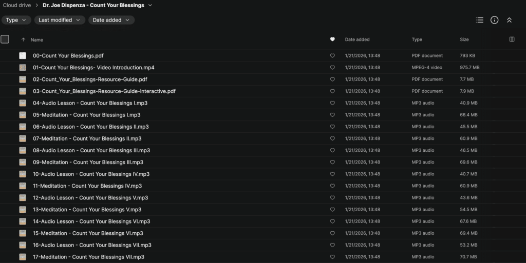 Dr. Joe Dispenza – Count Your Blessings