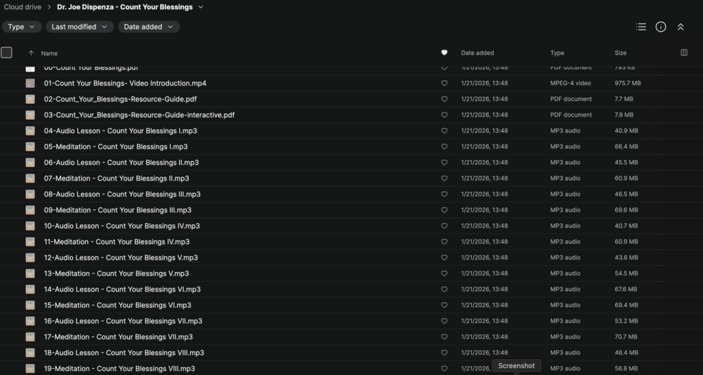 Dr. Joe Dispenza – Count Your Blessings