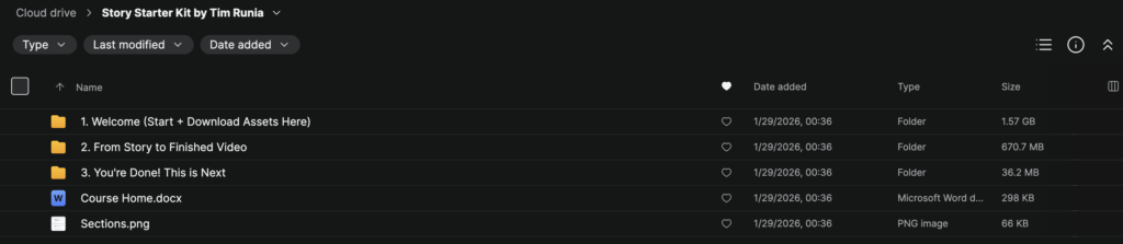 Tim Runia – Story Starter Kit