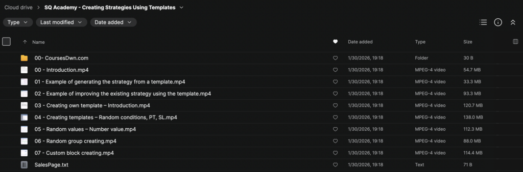 SQ Academy – Creating Strategies Using Templates